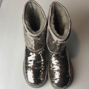 Ugg sequin silver boots